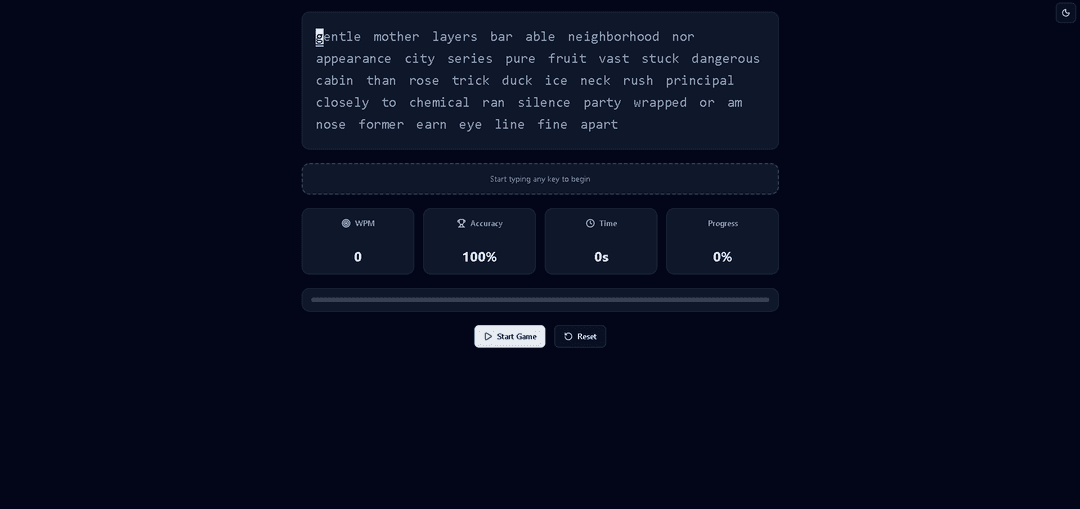 product: Typing game